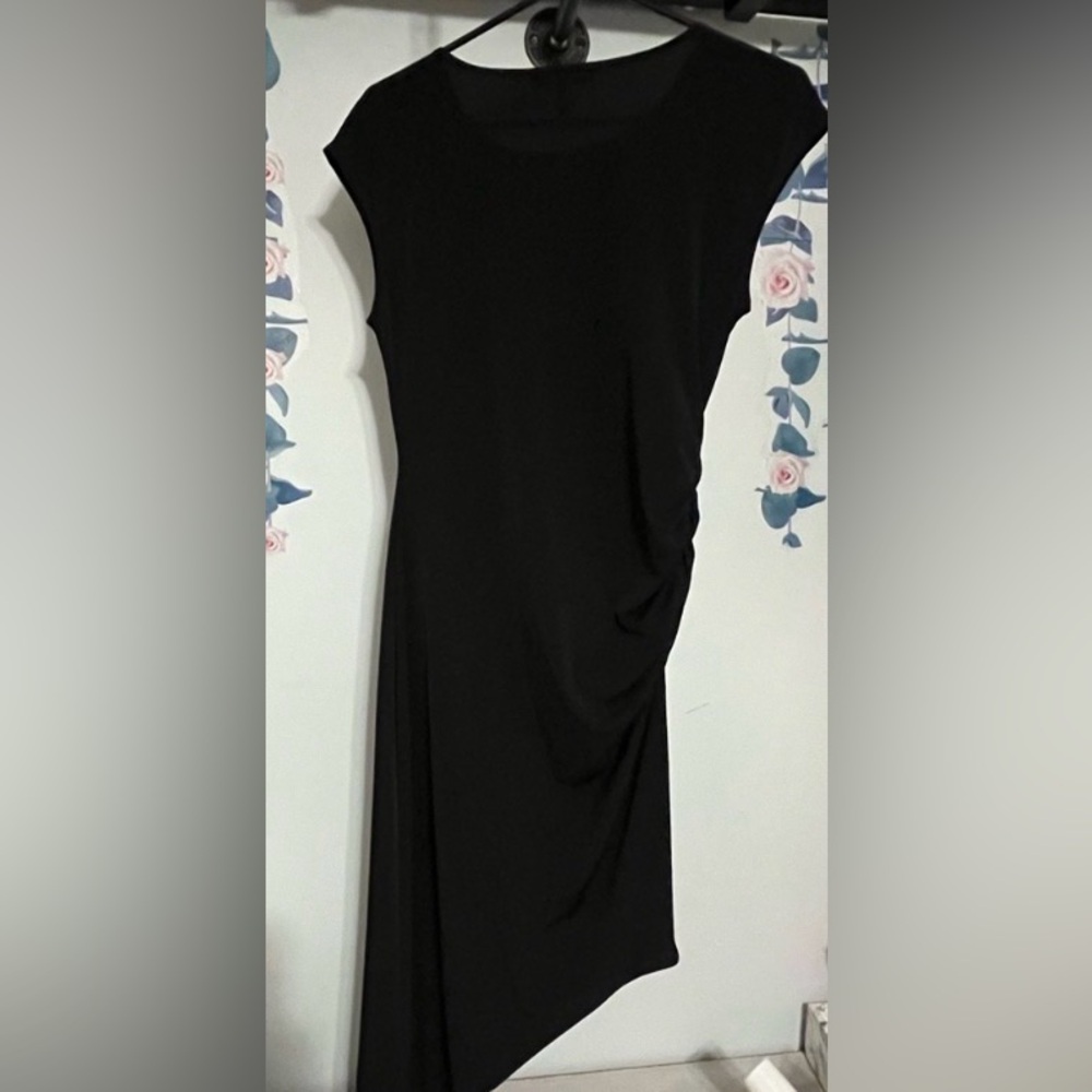 BCBG Black Asymmetrical Dress-Size medium. - Picture 2 of 3
